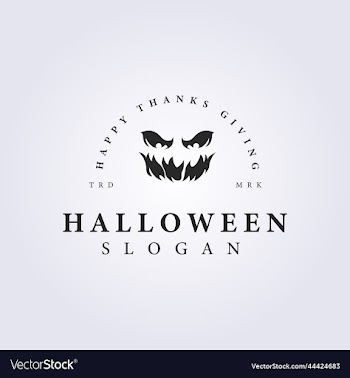 devil face halloween logo design
