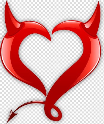 Devil heart and horn illustration, Devil angle transparent background PNG clipart