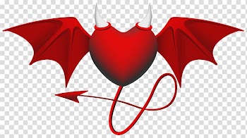 Devil heart with wings illustration, Devil Heart , Devil Heart transparent background PNG clipart