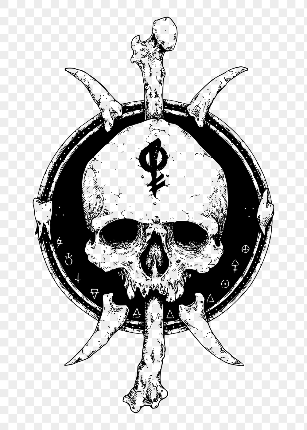 Devil worship png skull sticker, | Free PNG - rawpixel