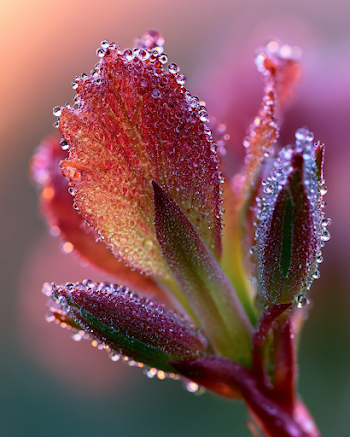 Dew-Covered Flower in Morning Light