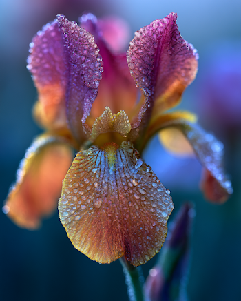 Dew-Covered Flower in Morning Light