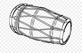 Dholak Drawing Image Line art - musical instruments 