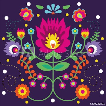 dia de los muertos card floral decoration pattern