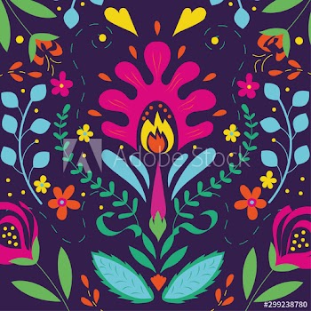 dia de los muertos card floral decoration pattern