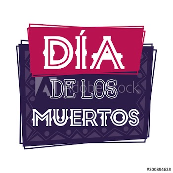 dia de los muertos celebration label