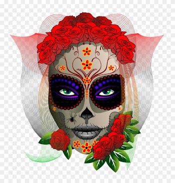 Dia De Los Muertos Sugar Skull Girl With Roses Portrait - Skull Girl Dia De Los Muertos Ornament (round)