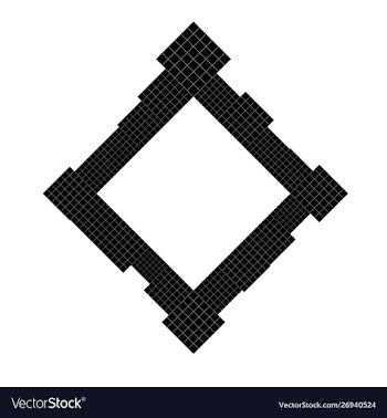 Diagonal abstract minimal monochrome square frame vector image