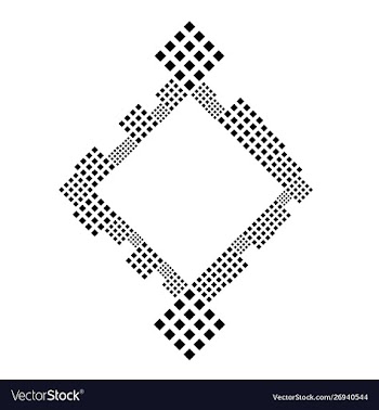 Diagonal geometrical black and white square badge vector image