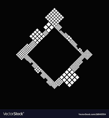 Diagonal monochrome abstract geometrical square vector image