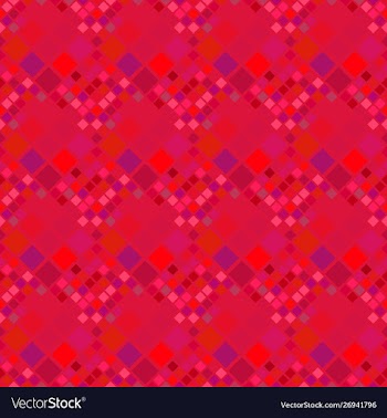 Diagonal square pattern background - red abstract vector image