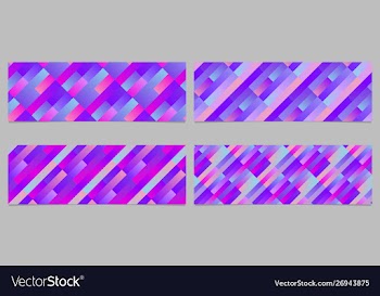 Diagonal stripe pattern banner template set vector image