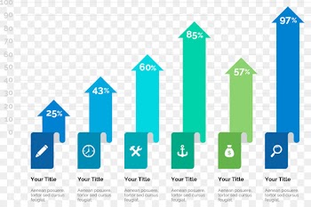 Diagram Bar chart Template - Vector hand-drawn origami PPT 
