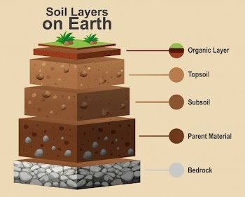 Diagram showing different layers of soil Free Vector