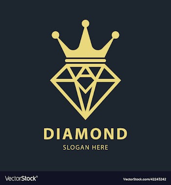 diamond and crown logo design template
