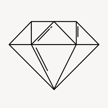 Diamond doodle collage element, cute | Free Vector Illustration - rawpixel
