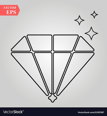 Diamond flat icon on white background vector image