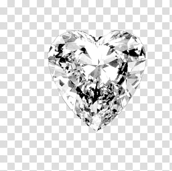 Diamond, gray crystal heart ornament transparent background PNG clipart