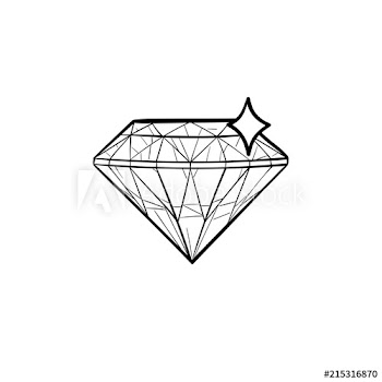 Diamond hand drawn outline doodle icon