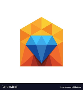 Diamond house real estate logo vector image