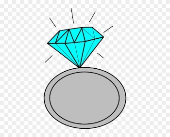 Diamond Ring Bling Clipart - Blue Wedding Rings Clip Art