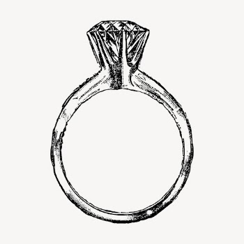 Diamond ring drawing clipart, vintage | Free Vector - rawpixel