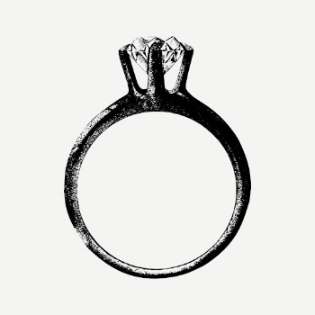 Diamond ring drawing, vintage jewelry | Free PSD - rawpixel