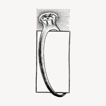 Diamond ring drawing, vintage object | Free Vector - rawpixel