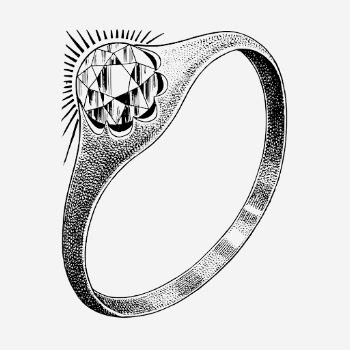 Diamond ring, engagement jewelry illustration. | Free Photo Illustration - rawpixel