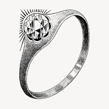 Diamond ring, engagement jewelry illustration | Free Vector Illustration - rawpixel