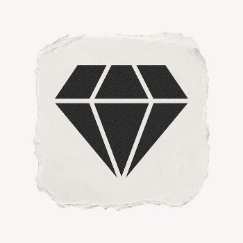 Diamond shape icon, ripped paper | Free Icons - rawpixel
