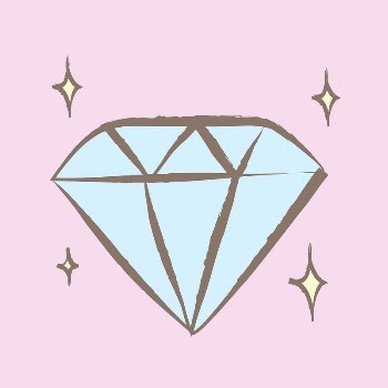 Diamond sticker, pastel doodle in aesthetic | Free PSD Illustration - rawpixel