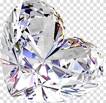 Diamonds Gems, crystal heart transparent background PNG clipart