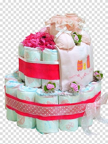 Diaper Cake Gift Infant, gift transparent background PNG clipart
