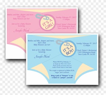 Diaper Shower Invitation Pink - Baby Shower