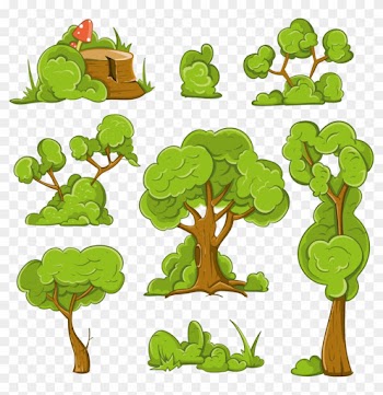 Dibujos Animados Ilustración Del Árbol Arbusto - Tree Illustration
