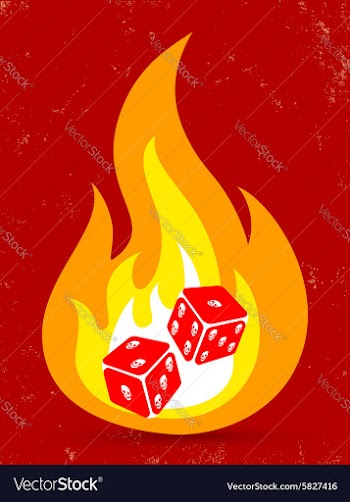  					Dice fire vector image														