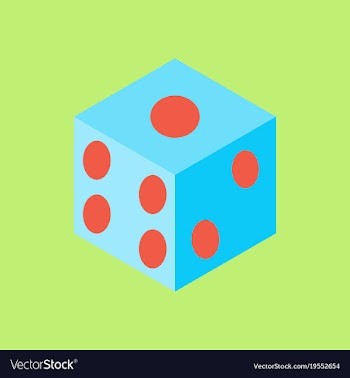 Dice flat design isolated dice casino gambling vector image