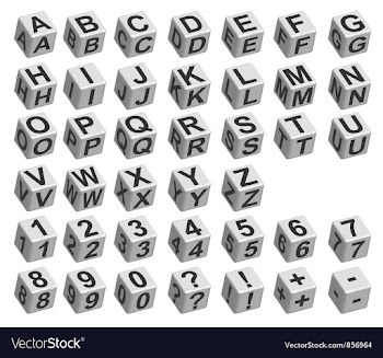 Dice font vector image