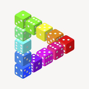 Dice illusion collage element illustration | Free Vector - rawpixel