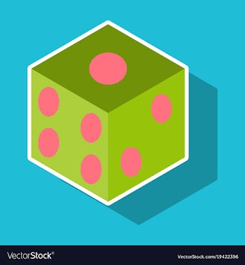 Dice sticker design isolated dice casino gambling vector image