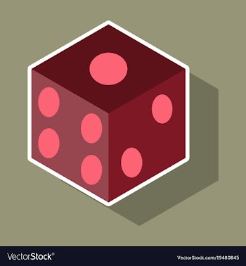 Dice sticker design isolated dice casino gambling vector image