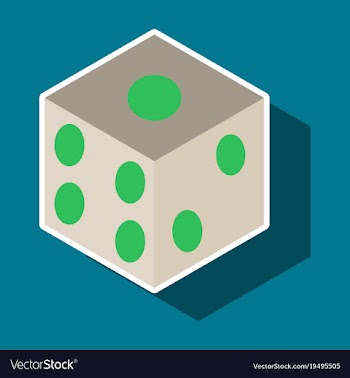 Dice sticker design isolated dice casino gambling vector image
