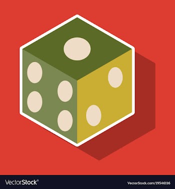 Dice sticker design isolated dice casino gambling vector image