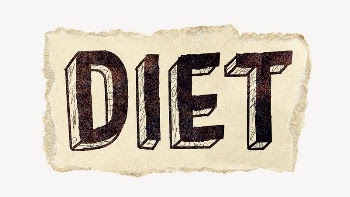 Diet word, torn craft paper | Free PSD - rawpixel