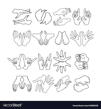 different hand gestures