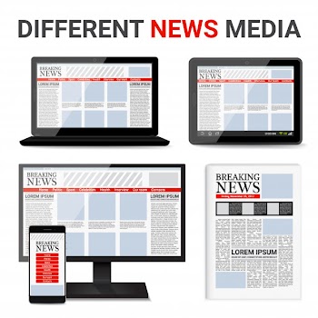 Different news media set Free Vector