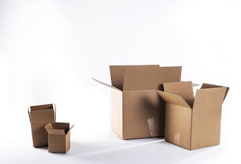 Different Sized Boxes On White Background