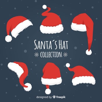 Different styles santa's hats pack