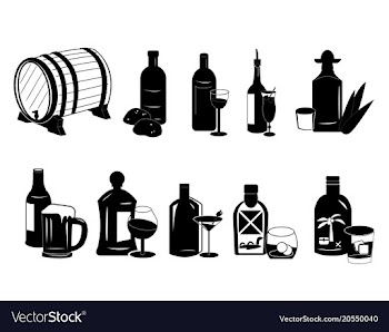 Different types of alcoholic drinks vector image